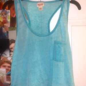 blue cropped tank top